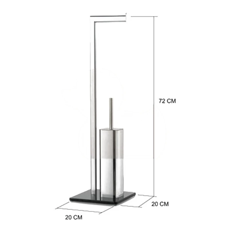 Optima Glas Porta Rollos y Escobilla Pie Cristal B/N