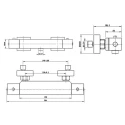 Optima Bateria termostática cuadrada de ducha 268H