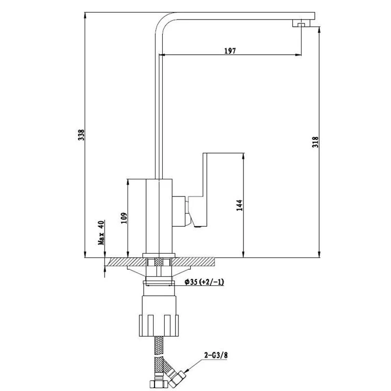 Optima Levanta Monomando lavabo caño Cocina con Brazo giratorio LE280