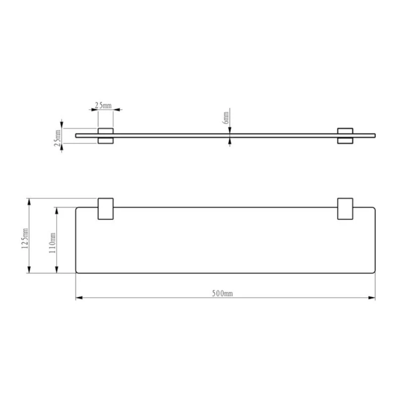 Optima Element ELE24 Repisa crisal 50 cm