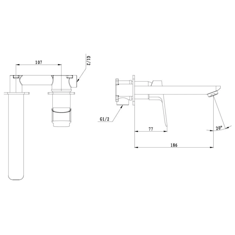 Grifo Monomando Empotrado Lavabo Cube Way CU101 Optima 