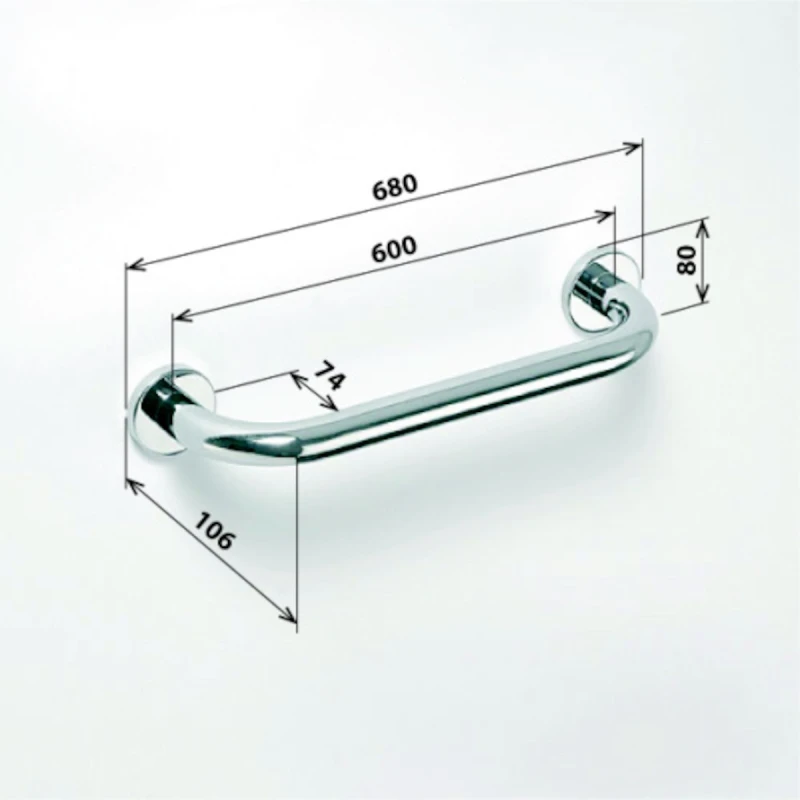 Asidero barra accesibilidad acero inox de 60 cm