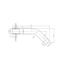 Optima S016  Brazo de conexión inclinado de 14,5 cm