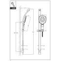 Optima Set de ducha redondo de 90 cm con 2 soportes y teleducha de 3 funciones  BSSSK81