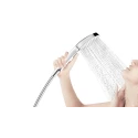 Juego de ducha Swiss Aqua Technologies con estante blanco / cromado SATSSP31 Set de ducha con balda con 3 funciones.