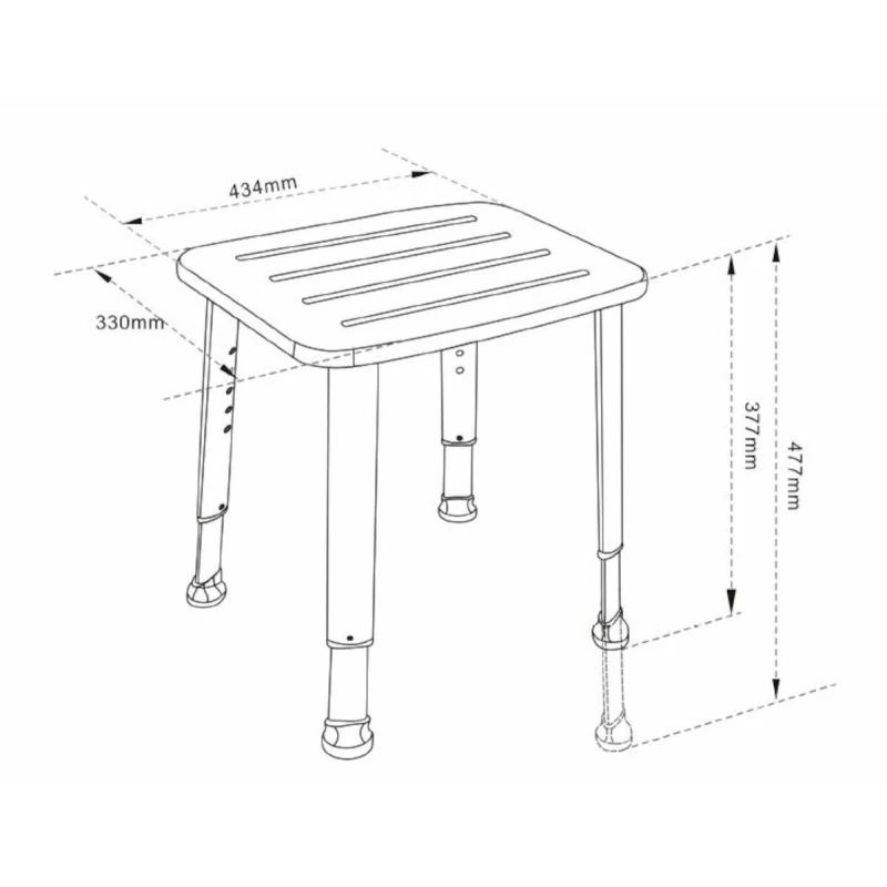 Asiento Ducha Bambu STOLWOOD con patas aluminio Anima