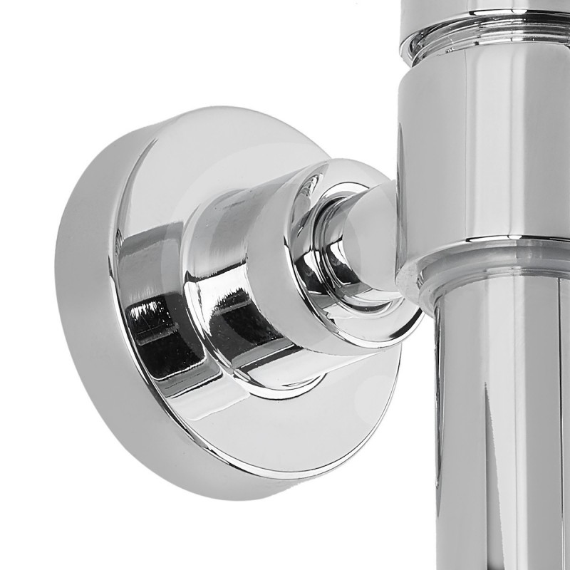 Columna de ducha termostática FER para ducha y bañera con grifo  termostático con repisa de cristal. Tubo extensible de 90 a 124cm