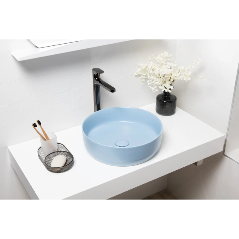 Lavabo Infinito azul mate SATINF3939LBLM 39x39 Swiss Aqua Technologies