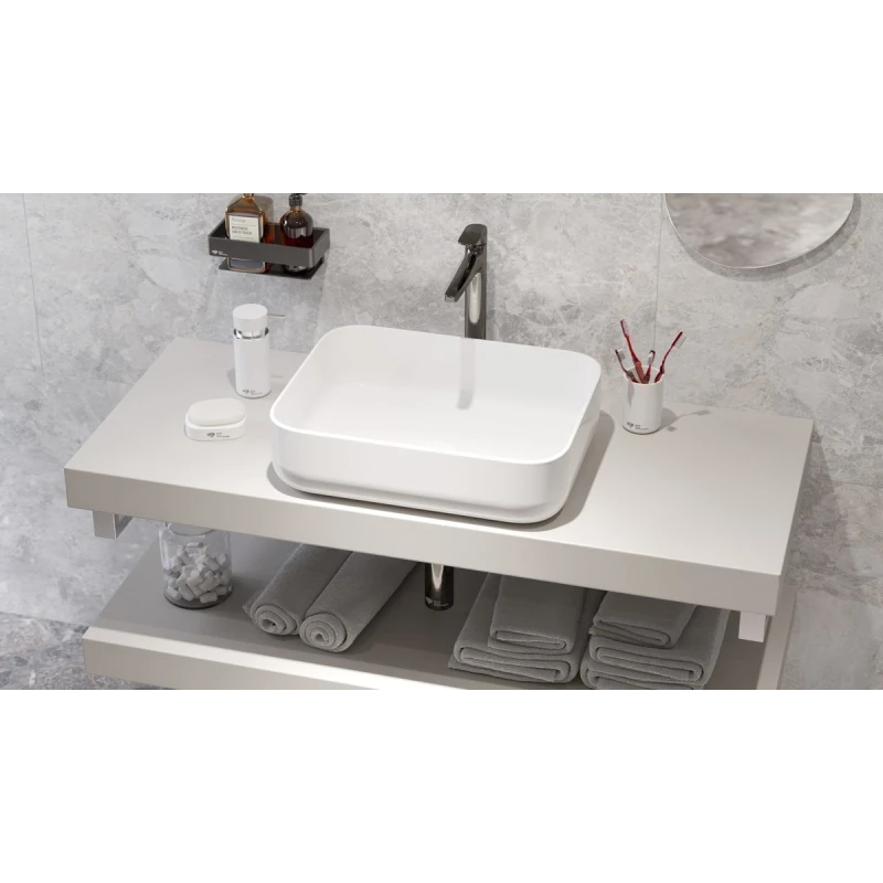 Lavabo encimera Blanco Brillo 50x39 Infinitio SATINF5039M de Swiss Aqua Technologies