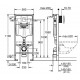 Bastidor GROHE pack cisterna empotrada y pulsador cromo brillo con inodoro suspendido Rim-ex Croma blanco br AQUA