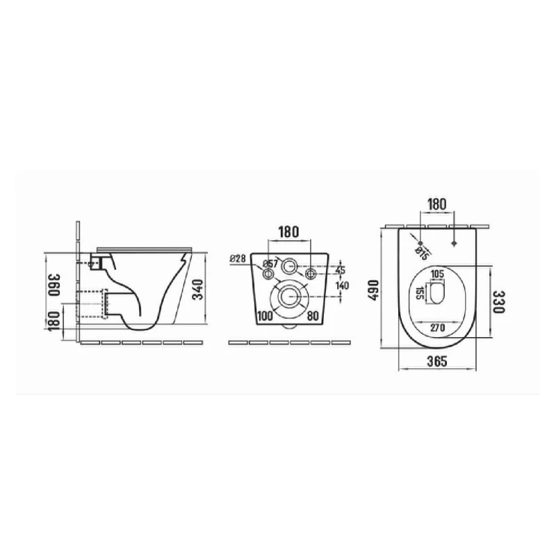 Conjunto ROCA Active, pulsador PVC Cromo brillo con WC suspendido Softclose Infinitio SATINF010RREXP DE SWISS AQUA TECHNOLOGIES