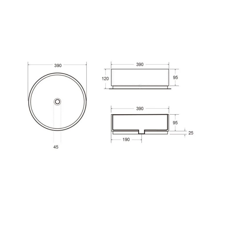 Lavabo Infinito blanco mate SATINF3939M 39x39