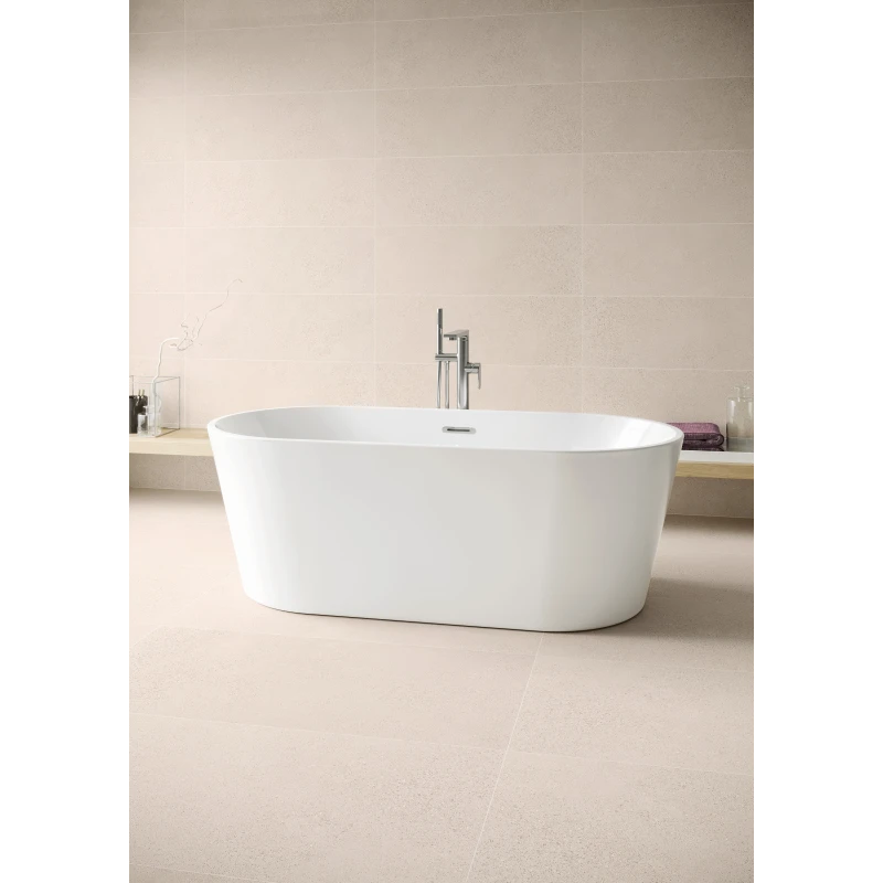 BAÑERA EXENTA AMA Blanco Brillo Con Rebosadero 168x80 AQUA QUERAMIC