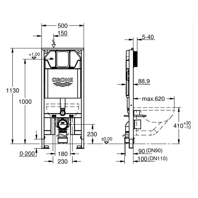 Kit Cisterna Empotrada G39687000 Rapid SL Slim Grohe