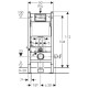 Bastidor GEBERIT Duofix pack cisterna empotrada y pulsador DELTA 01 blanco br con inodoro suspendido Rim-ex Croma bl br AQUA