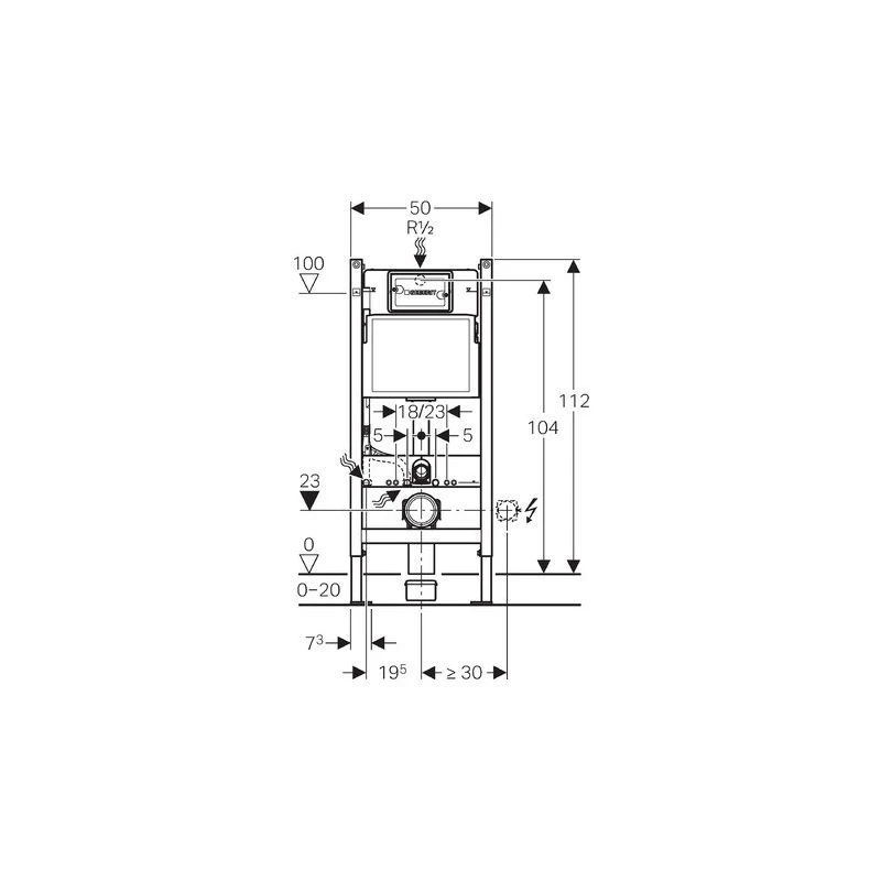 Conjunto cisterna+bastidor Geberit Duofix, pulsador negro brillo con inodoro Infinitio negro mate redondo completo