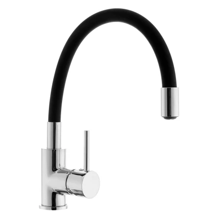 Grifo Fregadero Monomando S-LINE PRO Con Brazo De Silicona Negro/Chromo BSLPRO290B de Optima