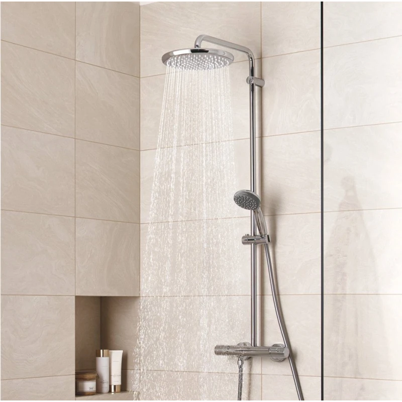 Sistema Ducha de Pared Grohe Vitalio Start System 250 c/ Grifo Termostático Cromado 26816000