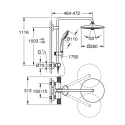 Columna de Ducha Redonda Con Termostato 27296003 Euphoria System 260 de Grohe