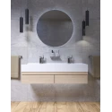 Lavabo INFINITIO Blanco Brillo 121,4x46,9x12 con dos agujeros para grifos SATINF12046