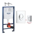 KIT CISTERNA EMPOTRADA Rapid SL 3 en 1 G38811000 con Pulsador Skate Air Cromo Brillo 38505000 y anclajes de Grohe