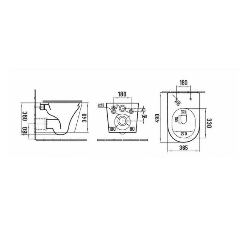 Bastidor GROHE pack cisterna empotrada y pulsador negro mate con inodoro suspendido Rim-ex Infinitio Blanco Mate