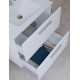 Meuble de salle de bains Miami Set 59 x 61 x 39,5 cm avec miroir, lavabo et éclairage LED, blanc brillant (MIASET60B)