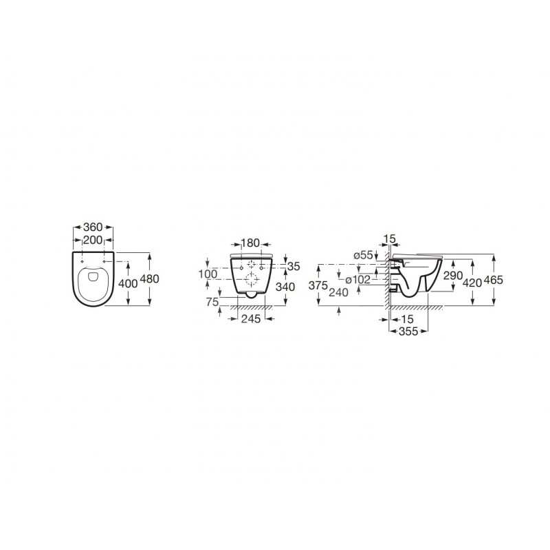 Pack inodoro The Gap Roca y bastidor con cisterna empotrable de 12 cm  DUOFIX Geberit