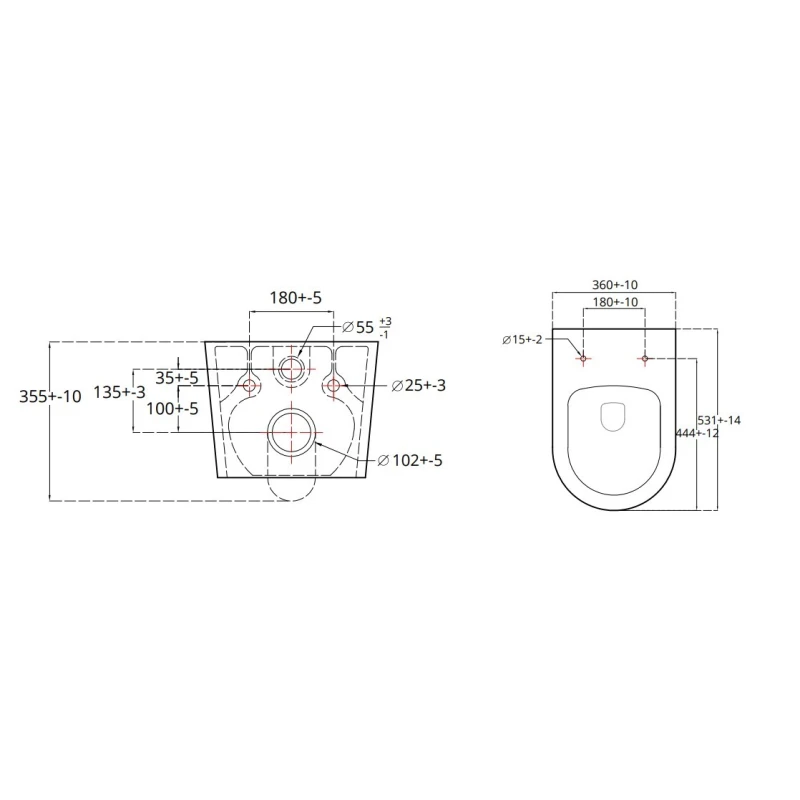 BASTIDOR GROHE PACK CISTERNA EMPOTRADA Y PULSADOR NEGRO MATE CON INODORO SUSPENDIDO SWI BREVIS BLANCO BR Rim-Ex 53cm