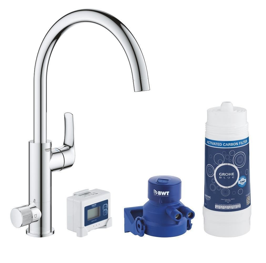 Grifo Grohe Blue Pure Baucurve de cocina con osmosis