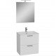 Meuble de salle de bains Miami Set 59 x 61 x 39,5 cm avec miroir, lavabo et éclairage LED, blanc brillant (MIASET60B)