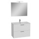 Mueble de baño Miami Set blanco brillante 79x61x39,5 cm con espejo, lavabo, iluminación LED + armario(MIASET80B)