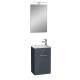 Mueble de baño Miami Set 39x61x28 cm con espejo, lavabo e iluminación LED, gris brillo (MIASET40A)