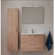 Conjunto de baño Miami Set 59x61x39,5 que incluye espejo, lavabo, iluminación LED y mueble alto en roble golden.