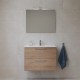 Mueble de baño 59x61x39,5 cm con espejo, lavabo e iluminación LED, Roble (MIASET60D)