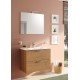 Mueble de baño 59x61x39,5 cm con espejo, lavabo e iluminación LED, Roble (MIASET60D)