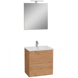 Meuble de salle de bain 79x39,5x6 cm comprenant un lavabo en céramique, un miroir et une applique LED IP44 6500 (MIASET40D)