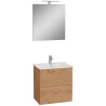 Mueble de baño Miami Set  59x61x39,5 cm con espejo, lavabo e iluminación LED, roble golden (MIASET60D)