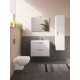 Conjunto muebles de baño Miami Set 79x39,5x61 que incluye espejo, lavabo, iluminación LED en blanco.