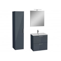 Meubles de salle de bain Miami Set 59x61x39,5 comprenant un miroir, un lavabo, un éclairage LED en gris