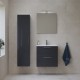 Meubles de salle de bain Miami Set 59x61x39,5 comprenant un miroir, un lavabo, un éclairage LED en gris