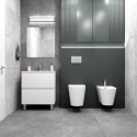 BASTIDOR GROHE PACK CISTERNA EMPOTRADA Y PULSADOR NEGRO MATE CON INODORO SUSPENDIDO SWI BREVIS BLANCO BR Rim-Ex 48cm