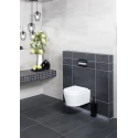 BASTIDOR GROHE PACK CISTERNA EMPOTRADA Y PULSADOR NEGRO MATE CON INODORO SUSPENDIDO BREVIS BLANCO BR Rim-Ex 48cm de SAT