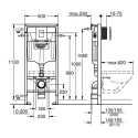 BASTIDOR GROHE PACK CISTERNA EMPOTRADA Y PULSADOR NEGRO MATE CON INODORO SUSPENDIDO BREVIS BLANCO BR Rim-Ex 48cm de SAT