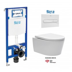 CADRE ROCA DUPLO ONE PACK BÂTI-SUPPORT ET COMMANDE PL1 BL BR AVEC WC SUSPENDU BREVIS 48 SAT