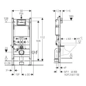 PACK GEBERIT DUOFIX CISTERNA EMPOTRADA Y PULSADOR BLANCO DELTA 01 CON INODORO SUSPENDIDO KALIOPA NEGRO 49cm AQUA