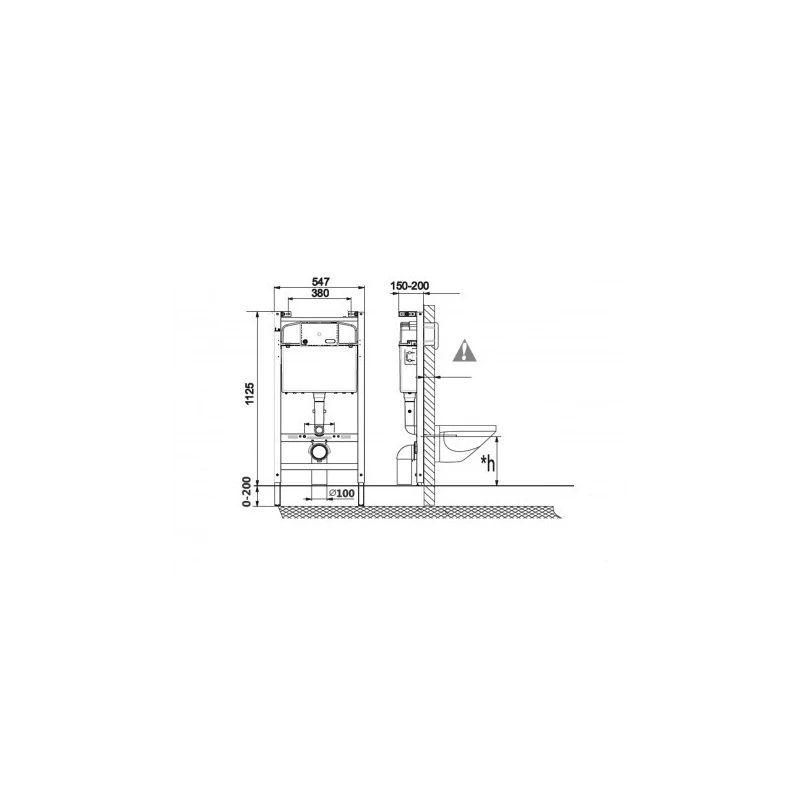 PACK ROCA ACTIVE CISTERNA EMPOTRADA Y PULSADOR CROMO BRILLO CON INODORO SUSPENDIDO KALIOPA NEGRO 49cm AQUA