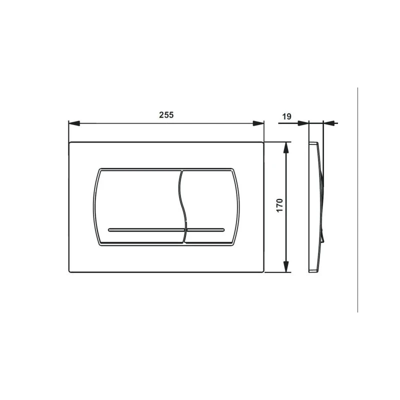 PACK ROCA ACTIVE CISTERNA EMPOTRADA Y PULSADOR CROMO MATE CON INODORO SUSPENDIDO RUBIN NEGRO 48,2cm AQUA