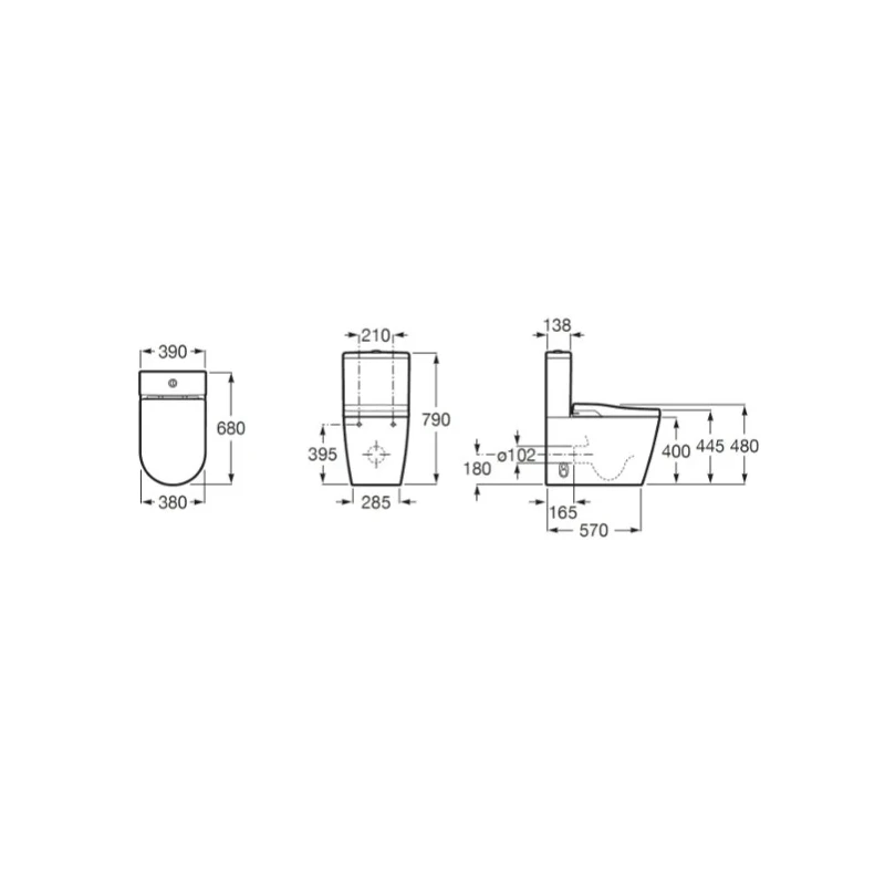 Inodoro Inteligente Roca In-Wash Inspira Rimless Adosado a Pared