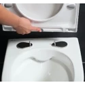 Bastidor GROHE pack cisterna empotrada y pulsador cromo brillo con inodoro suspendido Rim-ex Brevis blanco br de SAT